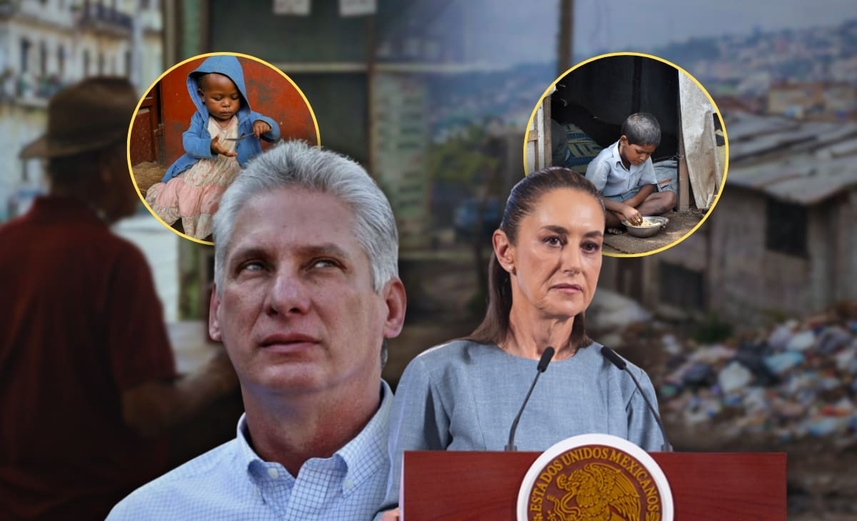 México reporta pobreza multidimensional con datos públicos de CONEVAL, mientras en Cuba el bajo salario estatal y la inflación redefinen el poder adquisitivo cotidiano. Foto: Especial (Reuters/Gobierno de México/Canva)