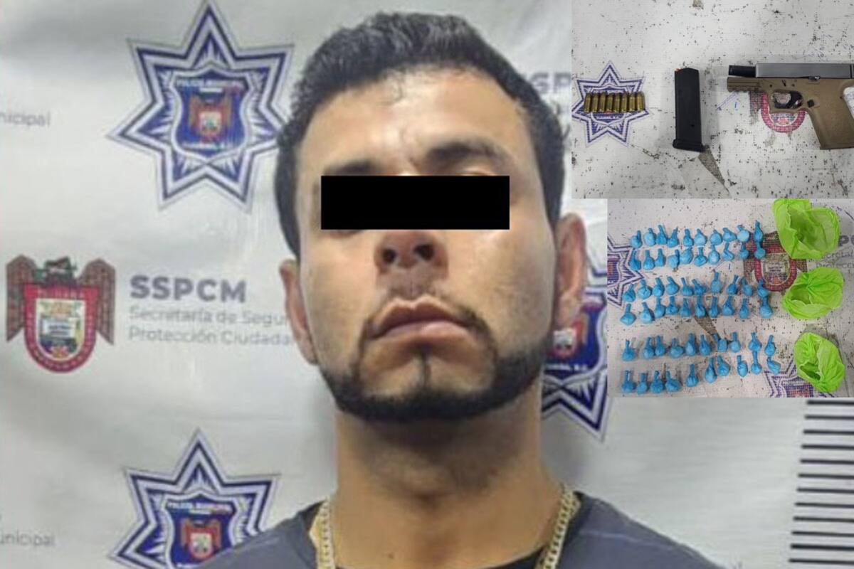 Detienen a hombre armado y con 60 envoltorios de ‘crystal’