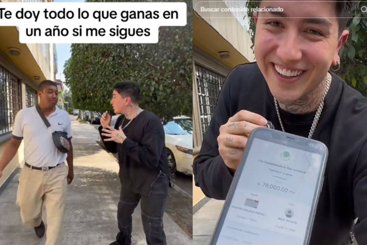 Influencer le regala “todo lo que gana en un año” a un usuario solo por seguirlo