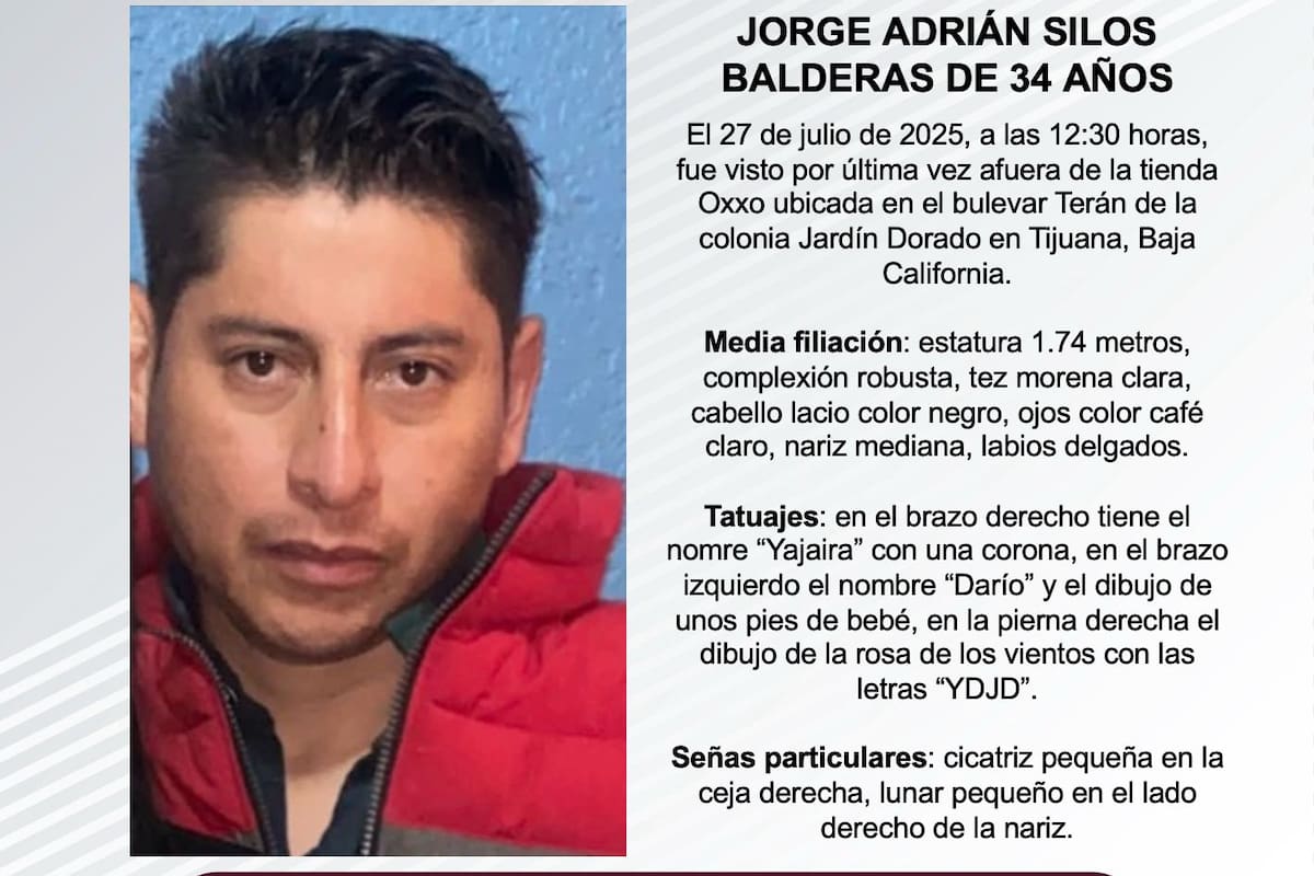 Se busca a Jorge Adrián Silos Balderas de 34 años