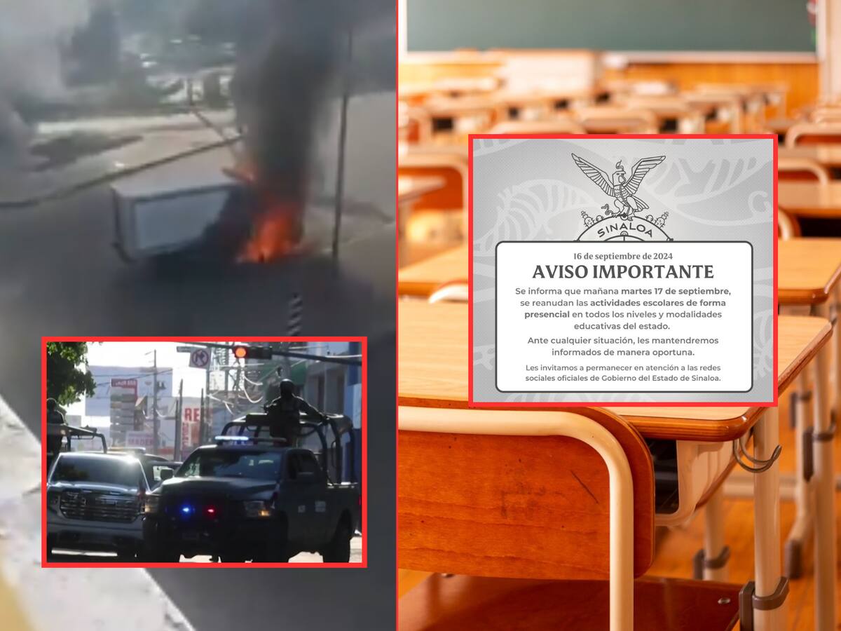 SEP anuncia reanudación de clases en todo Sinaloa; docentes temen por inseguridad en Culiacán. | Crédito: SEPyC