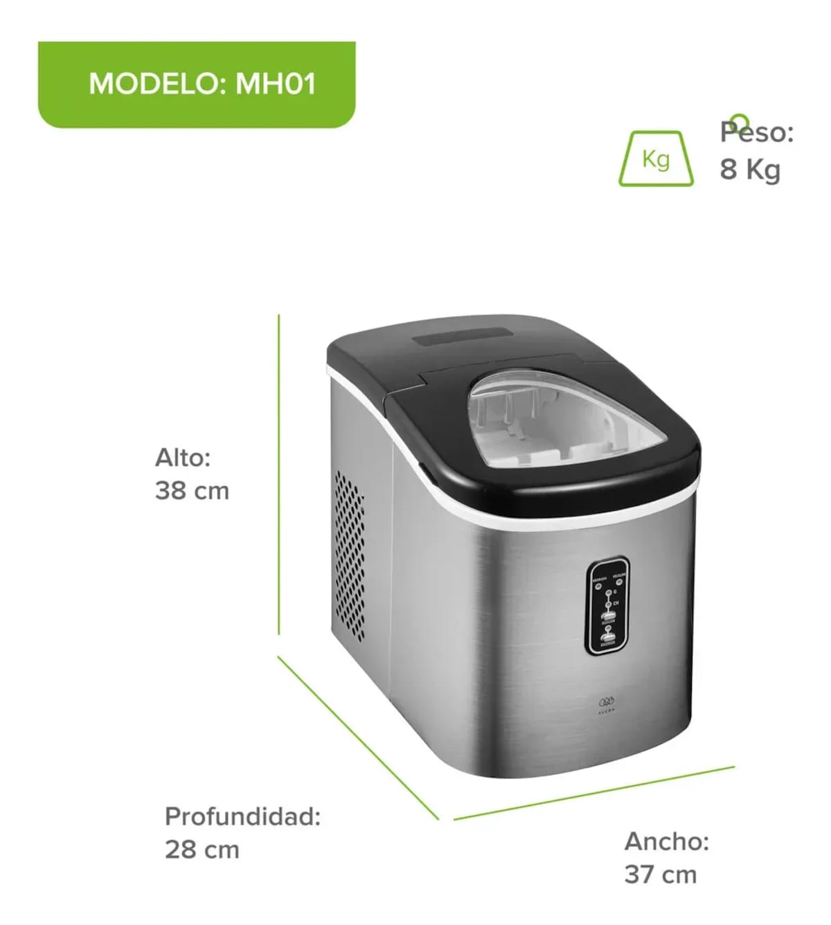 Máquina de hielo portátil Avera modelo MH01 | Mercado Libre