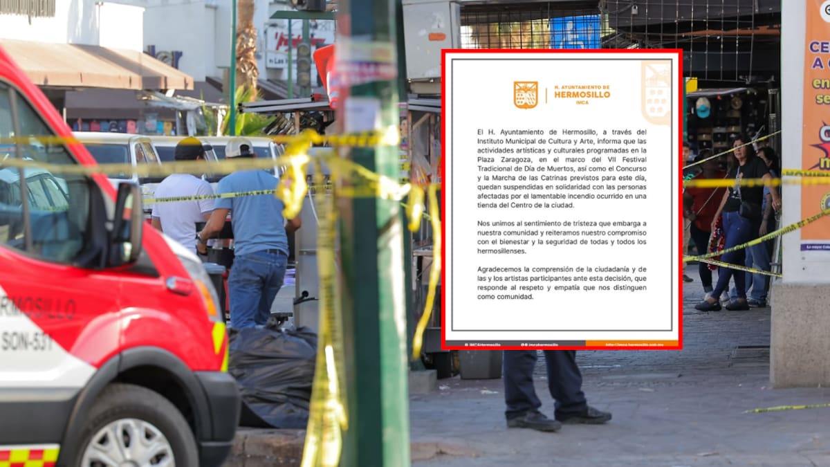 IMCA Hermosillo suspende actividades del Festival de Día de Muertos en solidaridad con víctimas del incendio en tienda Waldos al centro de la ciudad