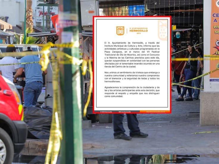 IMCA Hermosillo suspende actividades del Festival de Día de Muertos en solidaridad con víctimas del incendio en tienda Waldos al centro de la ciudad
