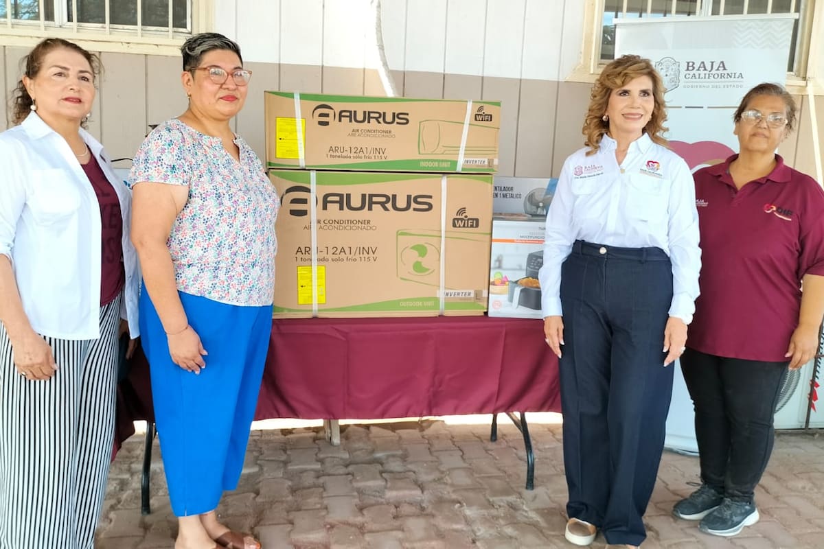 Instalan aire acondicionado en centro comunitario donde decenas de familias toman talleres