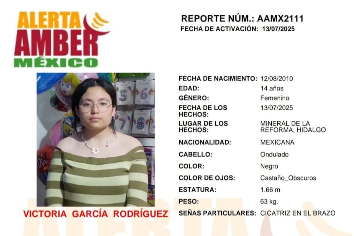 Activan Alerta Amber por Victoria García Rodríguez