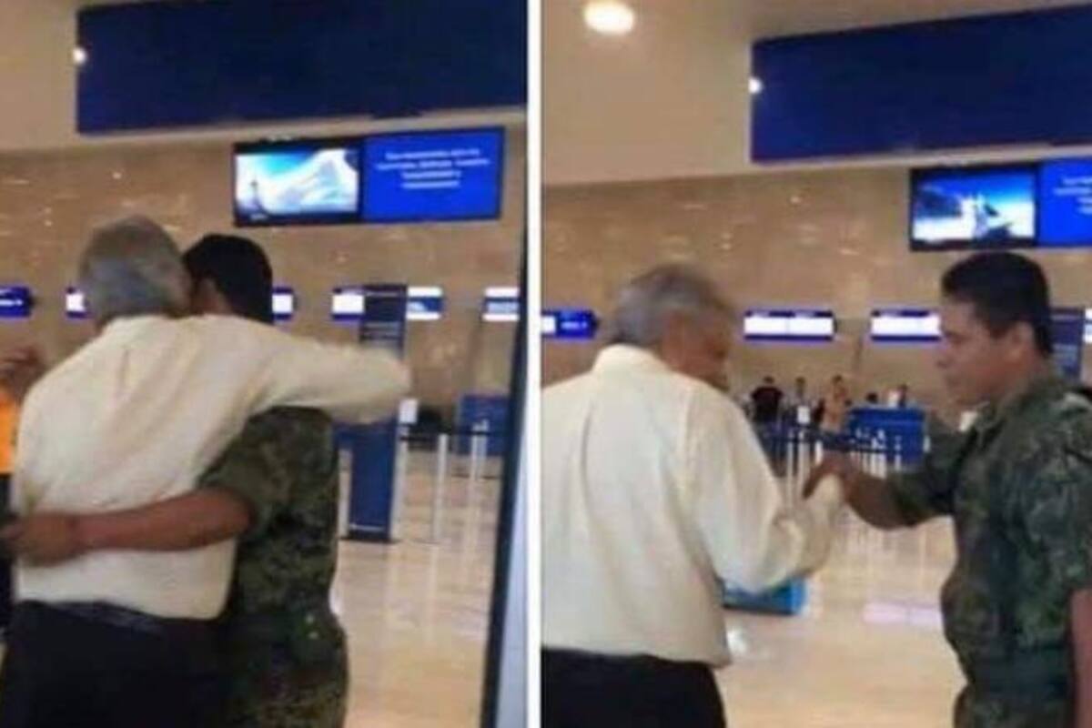 Emotiva foto de AMLO abrazando a soldado se viraliza en redes
