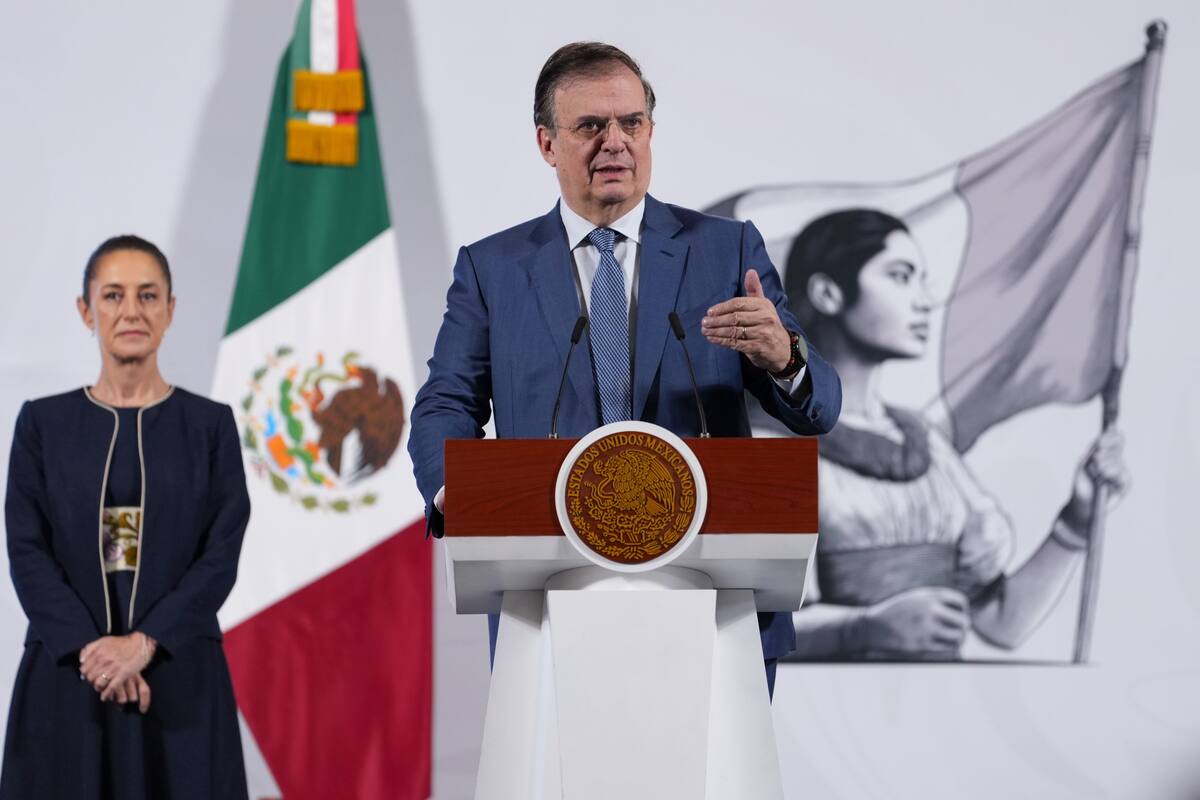 Marcelo Ebrard, secretario de Economía, en la conferencia de prensa matutina de la presidenta Claudia Sheinbaum el 7 de marzo del 2025. | Crédito: Presidencia