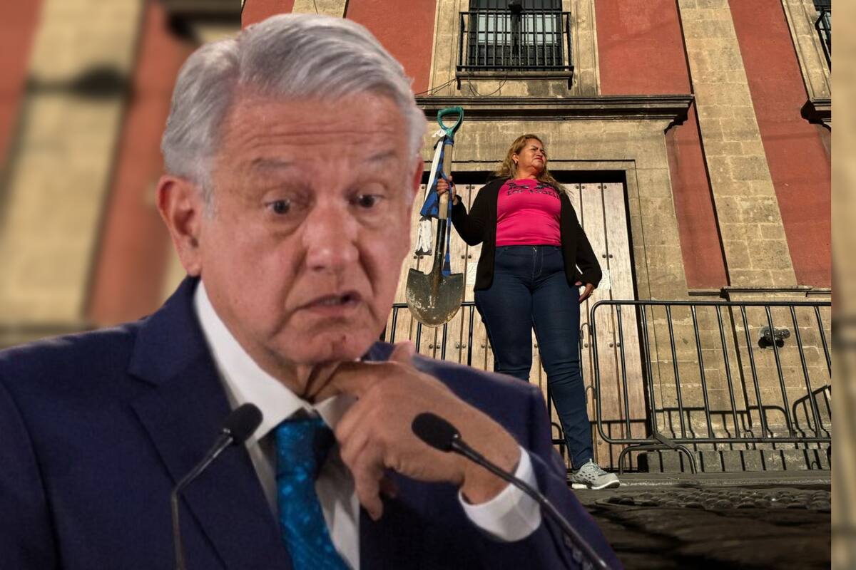 Ceci Flores espera a AMLO con pala con la que busca a su hijo