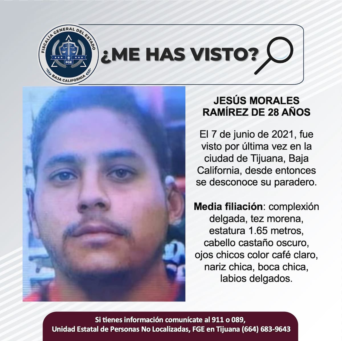 Jesús Morales Ramírez fue vista por última vez el 7 de junio de 2021.