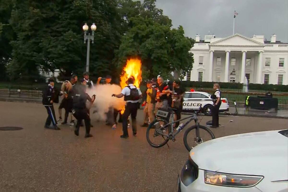 VIDEO: Protestantes anti-Trump queman bandera de EU