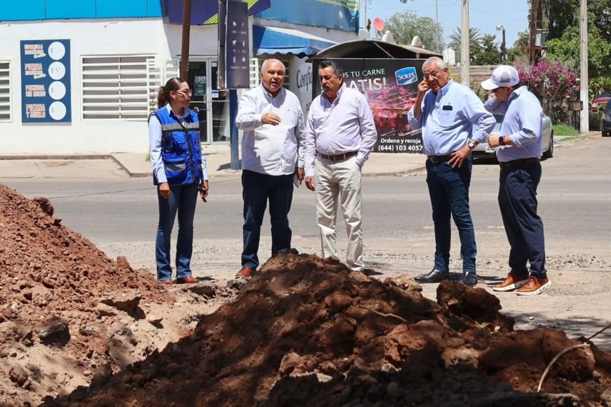 Lamarque Cano supervisa rehabilitación hidrosanitaria y pavimentación en Ciudad Obregón
