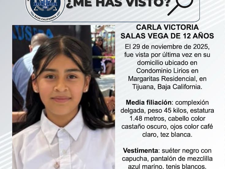 Se busca a Carla Victoria Salas Vega de 12 años