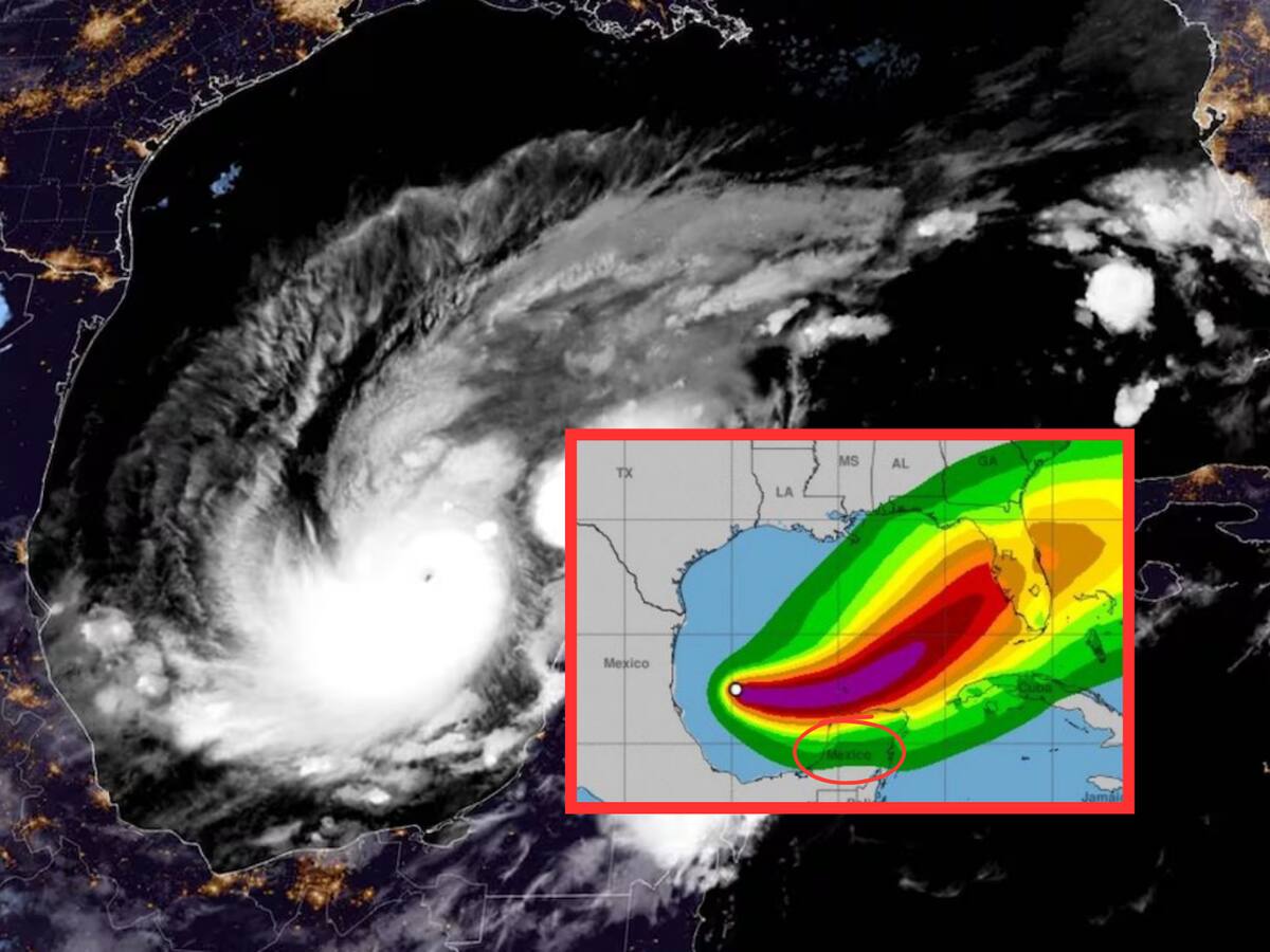 El Huracán Milton intensifica su paso por el Golfo de México y se dirige a Florida. | Crédito: EFE/X @reportediariopv