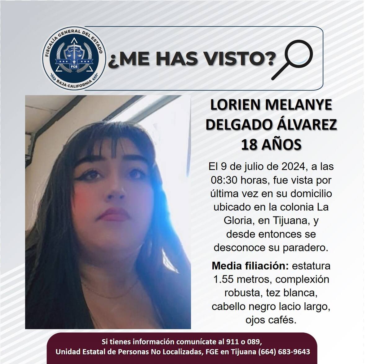 Lorien Melanye fue vista por última vez el 9 de julio del 2024.