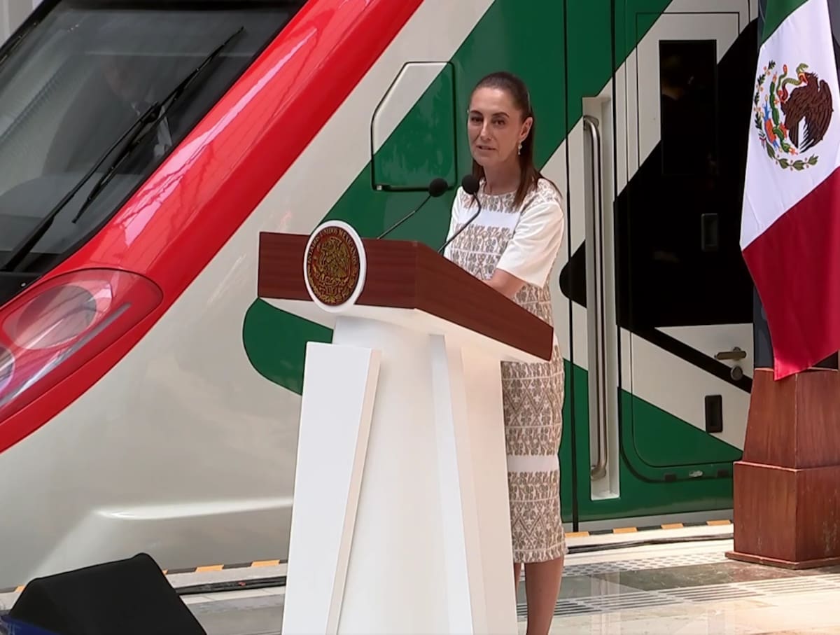 Claudia Sheinbaum inauguró oficialmente el Tren Buenavista-AIFA. | Foto: Captura de pantalla/Especial GH