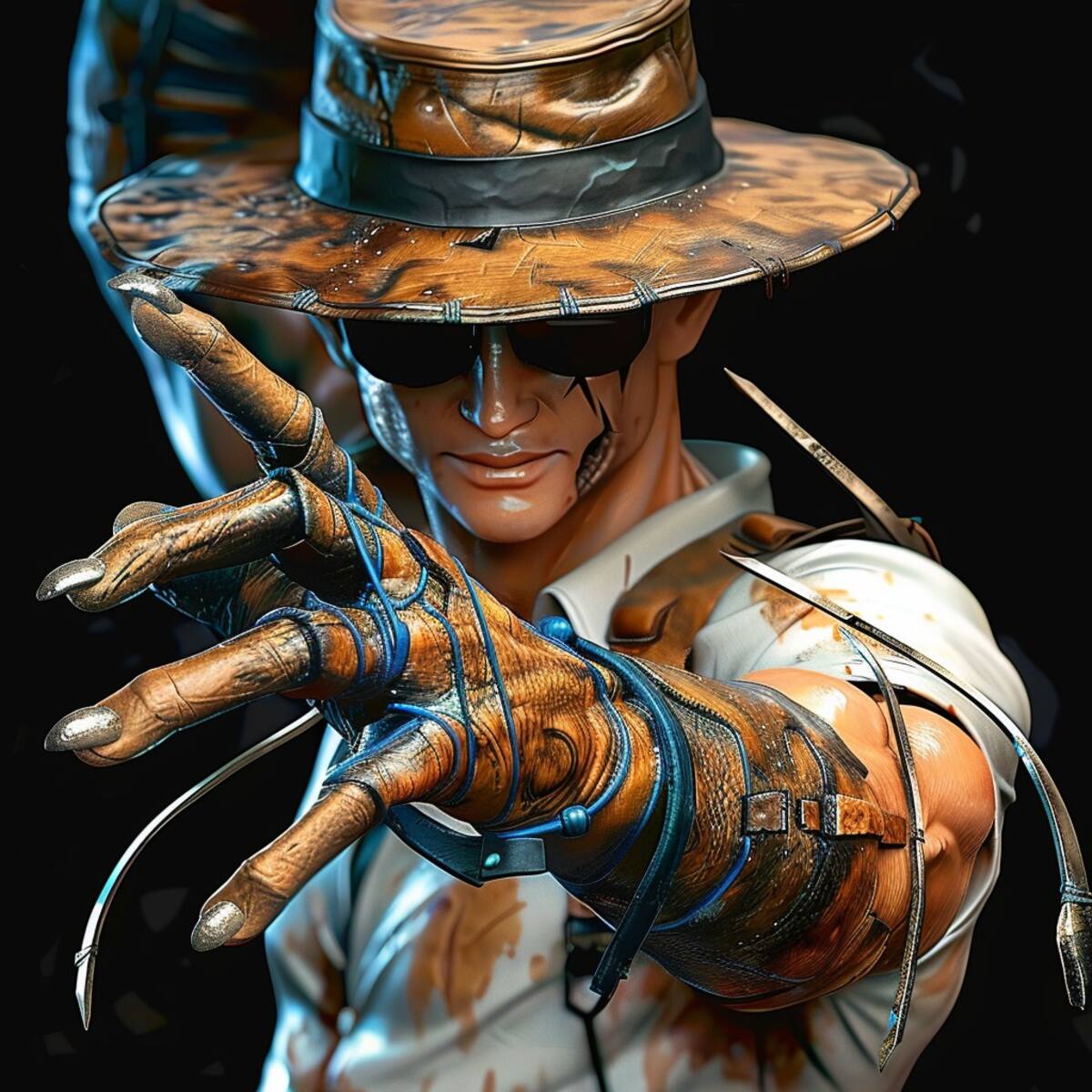 Midjourney da vida a Choi Bounge con una camisa blanca, ofreciendo una nueva perspectiva estilística al famoso luchador.