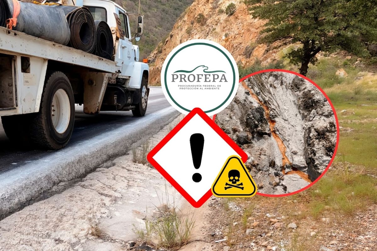 Profepa clausura zona afectada por derrame de 12 mil litros de ácido sulfúrico en la carretera Ímuris-Cananea y ordena a empresa retirar residuos