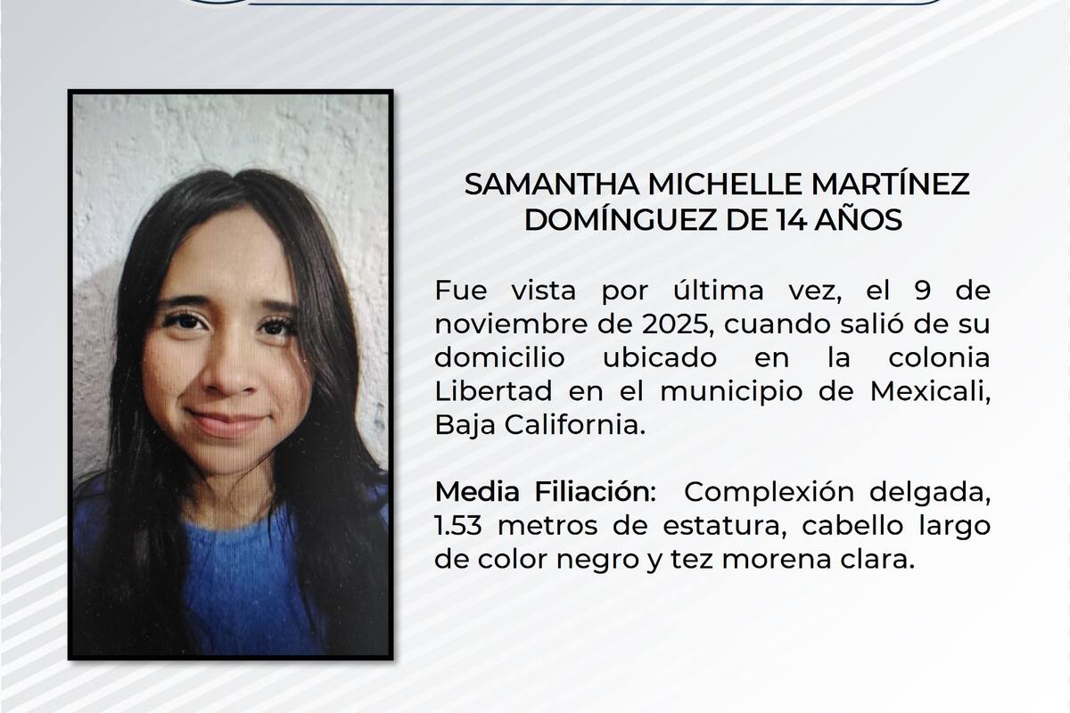 Se busca a Samantha Michelle Martínez Domínguez
