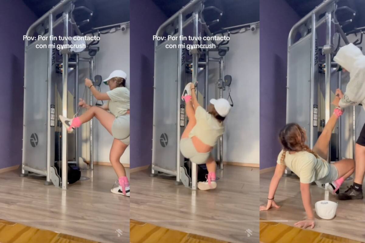 VIRAL: joven sufre terrible accidente en el gimnasio y el chico que le gusta la salva