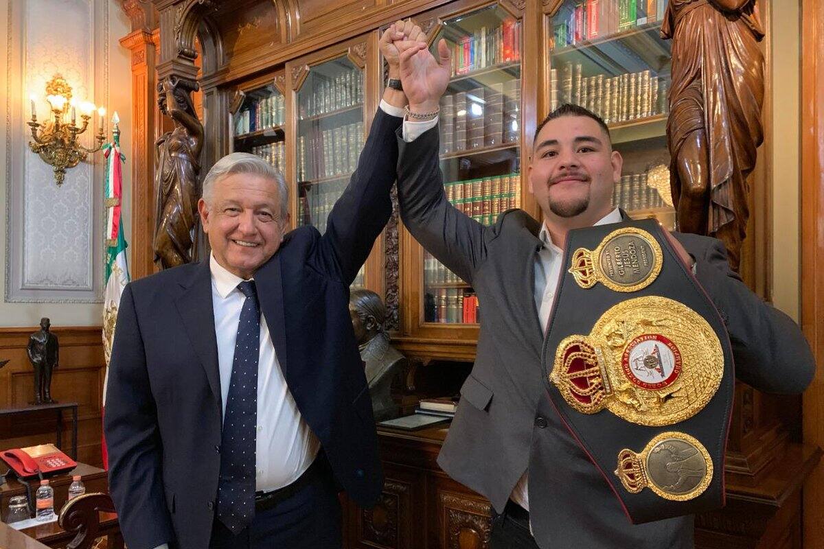 AMLO recibe a Andy Ruiz en Palacio Nacional