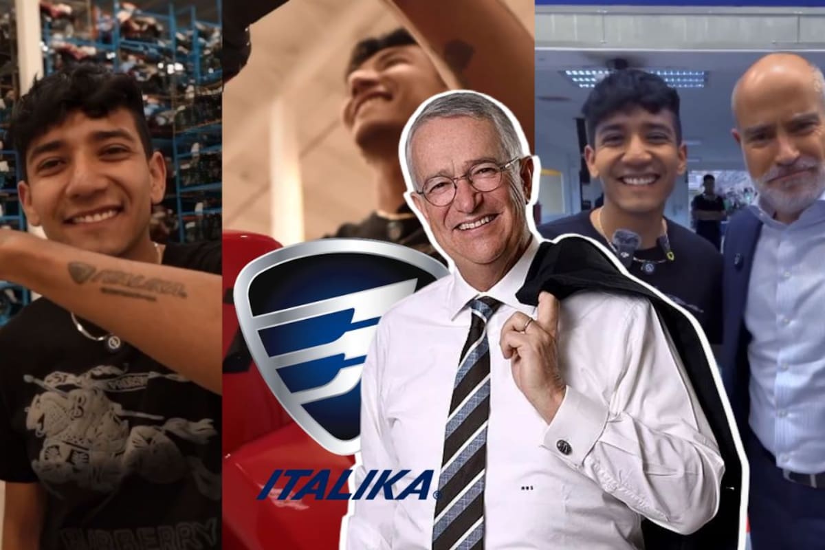 “Una motocicleta cambió su vida” Ricardo Salinas regala a joven que se tatuó el logo de Italika una nueva moto