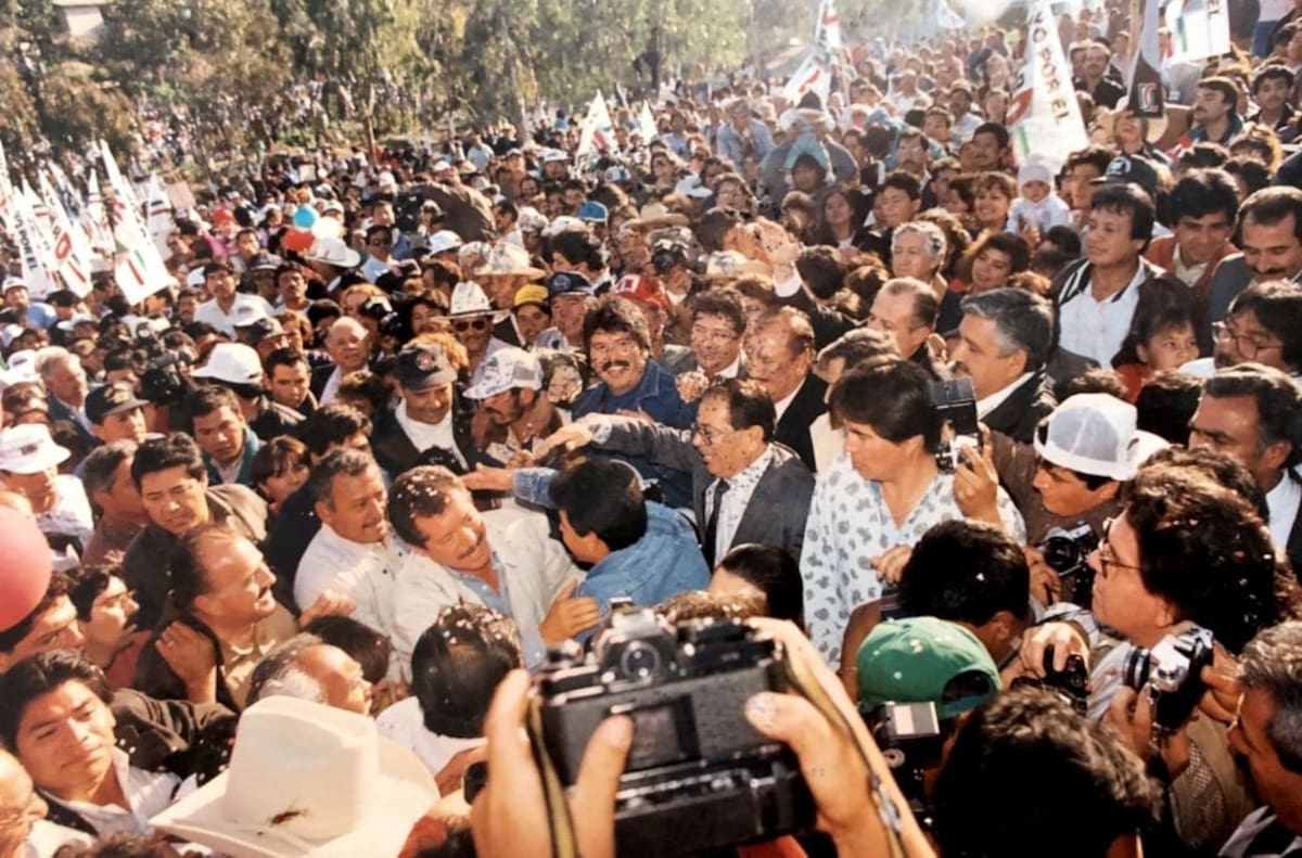 El día del mitin imperó la desorganización en Lomas Taurinas, como muestra una foto difundida por Mexicanos Contra la Corrupción y la Impunidad.
