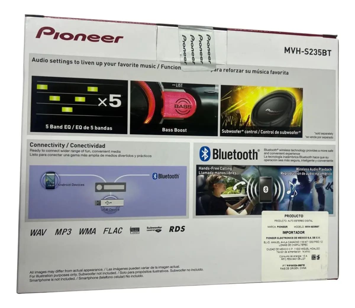 Autoestéreo Pioneer modelo MVH-S235BT | Mercado Libre