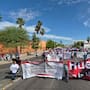 Sindicatos de la Universidad de Sonora marchan en Hermosillo para exigir un 50% de aumento salarial y mejores prestaciones