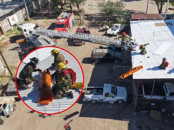 Sufre trabajador descarga eléctrica mientras colocaba láminas; bomberos logran estabilizarlo