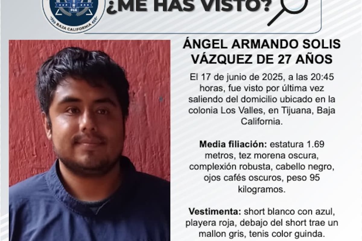Se busca a Ángel Armando Solis Vázquez de 27 años de edad