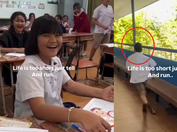 “La vida es demasiado corta… confiesa y corre”: adolescente se declara a su compañera con una flor y huye después