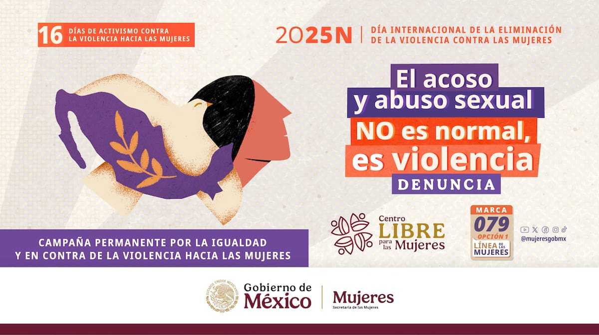25N Día Internacional de la Eliminación de la Violencia contra las Mujeres. Foto: gob.mx
