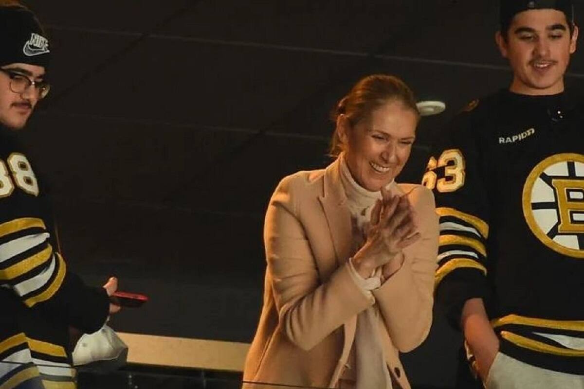 Céline Dion reaparece junto a sus hijos en partido de hockey