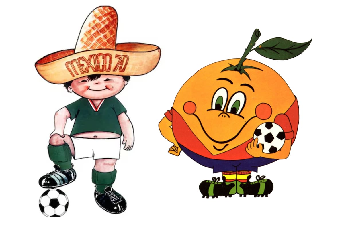 Juanito de México 70 y Naranjito de España 82.