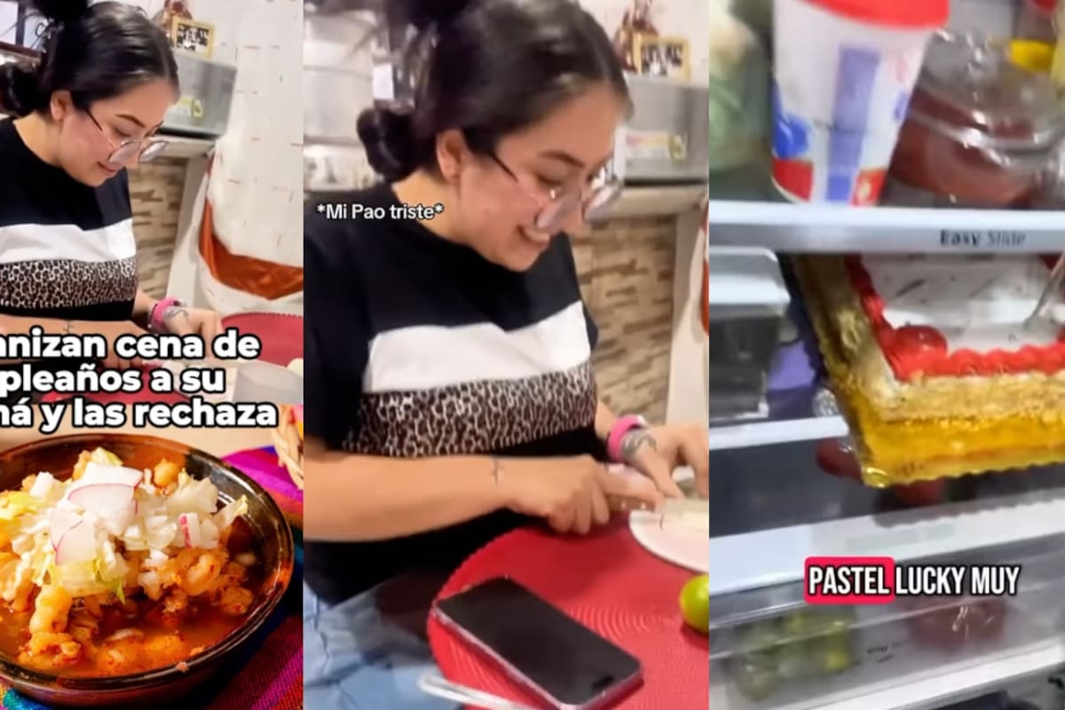 Hijas le organizan fiesta con pozole y pastel, pero su madre se va a trabajar y les reclama por gastar