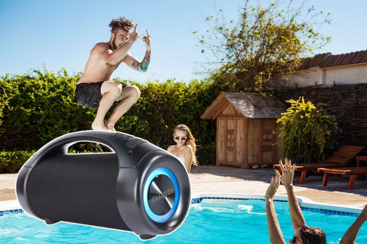 La bocina Aiwa AWS600BT cae a un precio de $849 MXN en Mercado Libre con un descuento del 50% y ofrece resistencia al agua IPX5 junto a una potencia real de 26W para usuarios que buscan audio de alta fidelidad