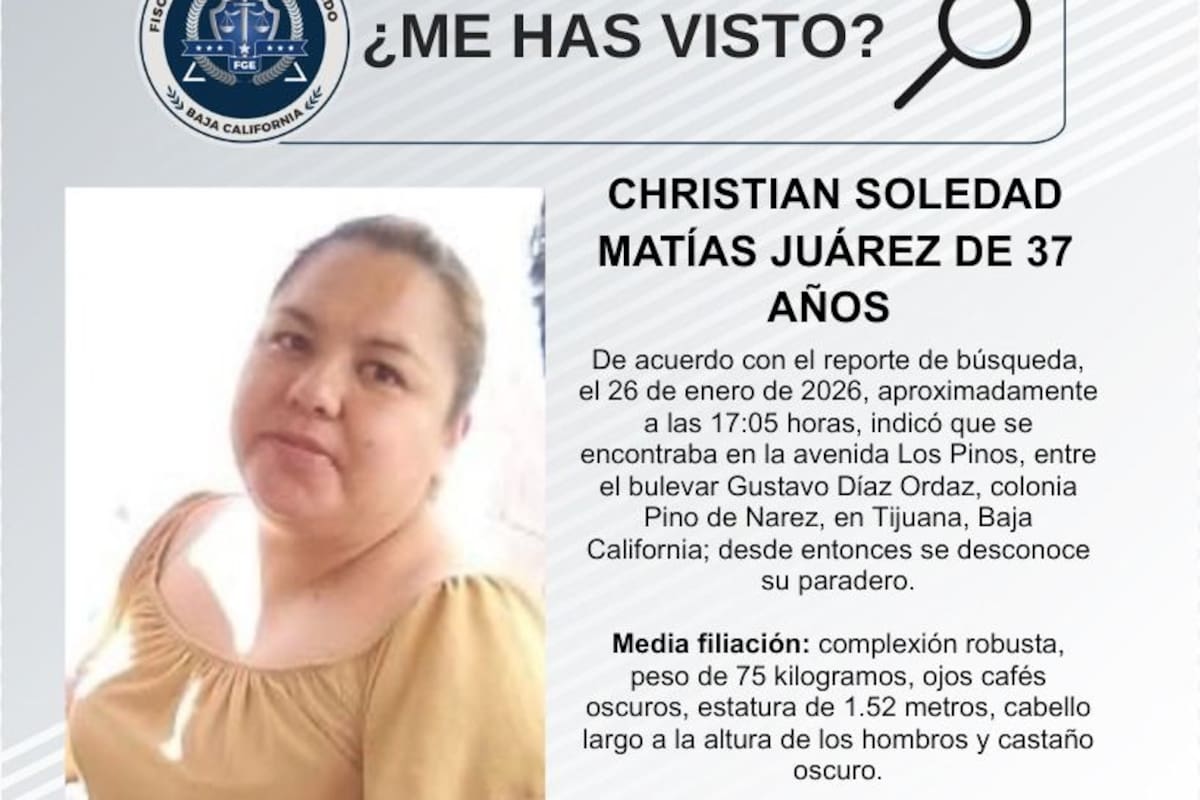 Se busca a Christian Soledad Matías Juárez de 37 años
