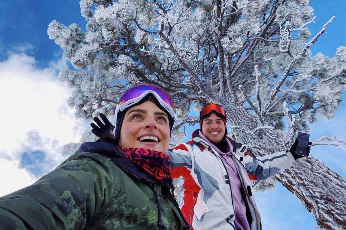 ¡Aislinn Derbez sufrió accidente en la nieve y publicó el video de la terrible escena!