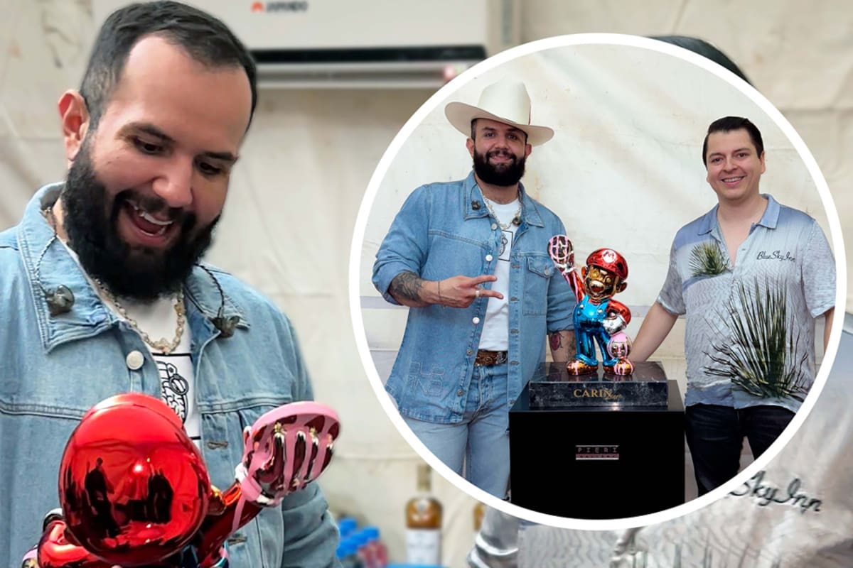 Pieri Gallery recibe a Carin León con lujosa escultura