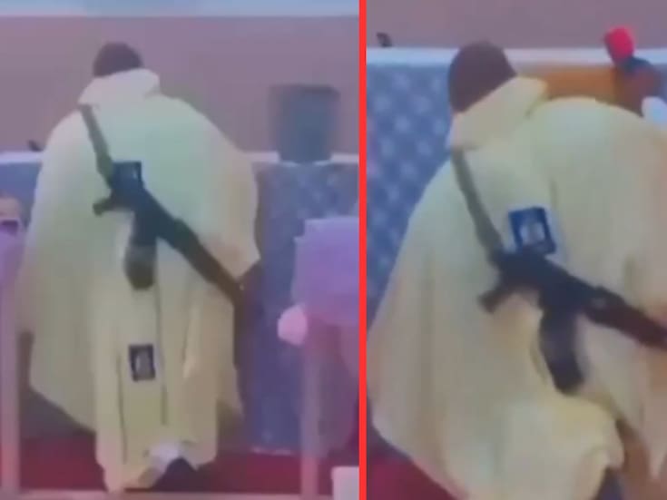 Captan a sacerdote católico en Nigeria oficiando misa con un rifle en la espalda ante ataques contra iglesias cristianas (VIDEO)