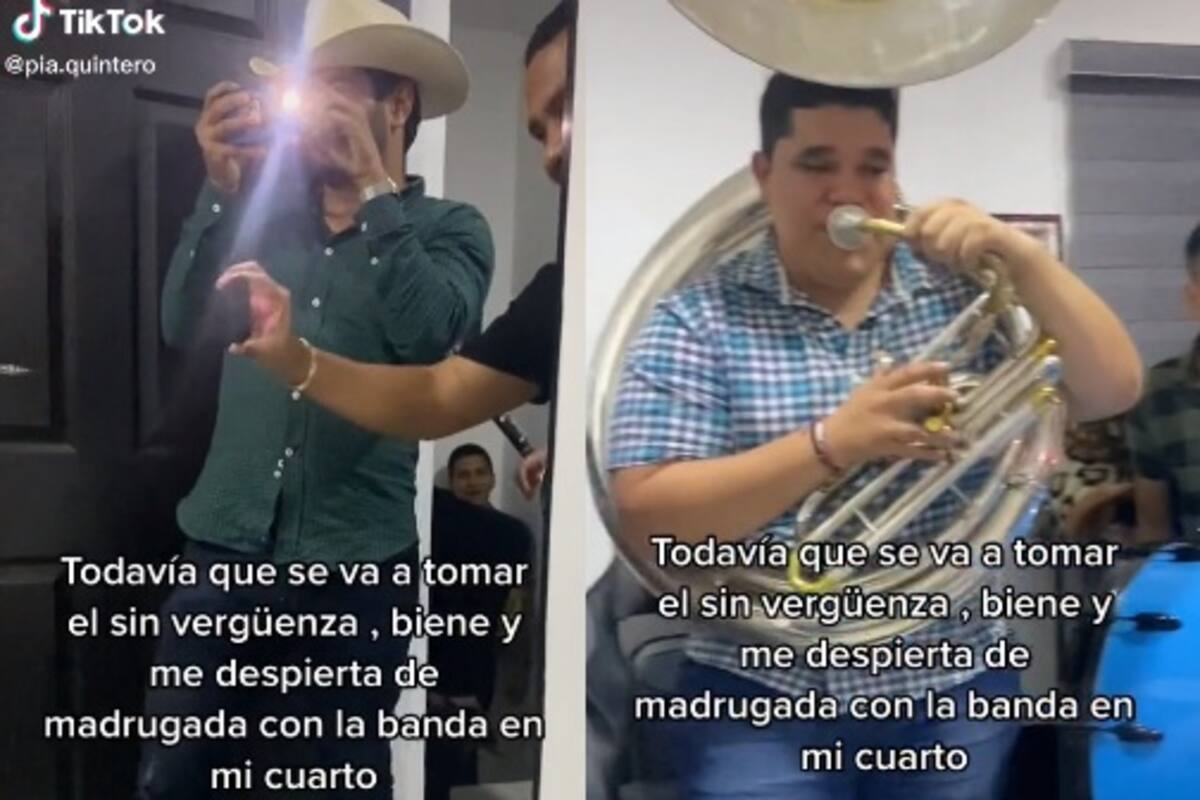 Le lleva serenata a su esposa hasta el cuarto luego de irse de fiesta