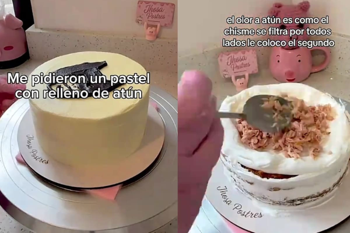 “Relleno de atún”: Pastelera se vuelve viral tras revelar el curioso pastel de broma que le pidieron hacer