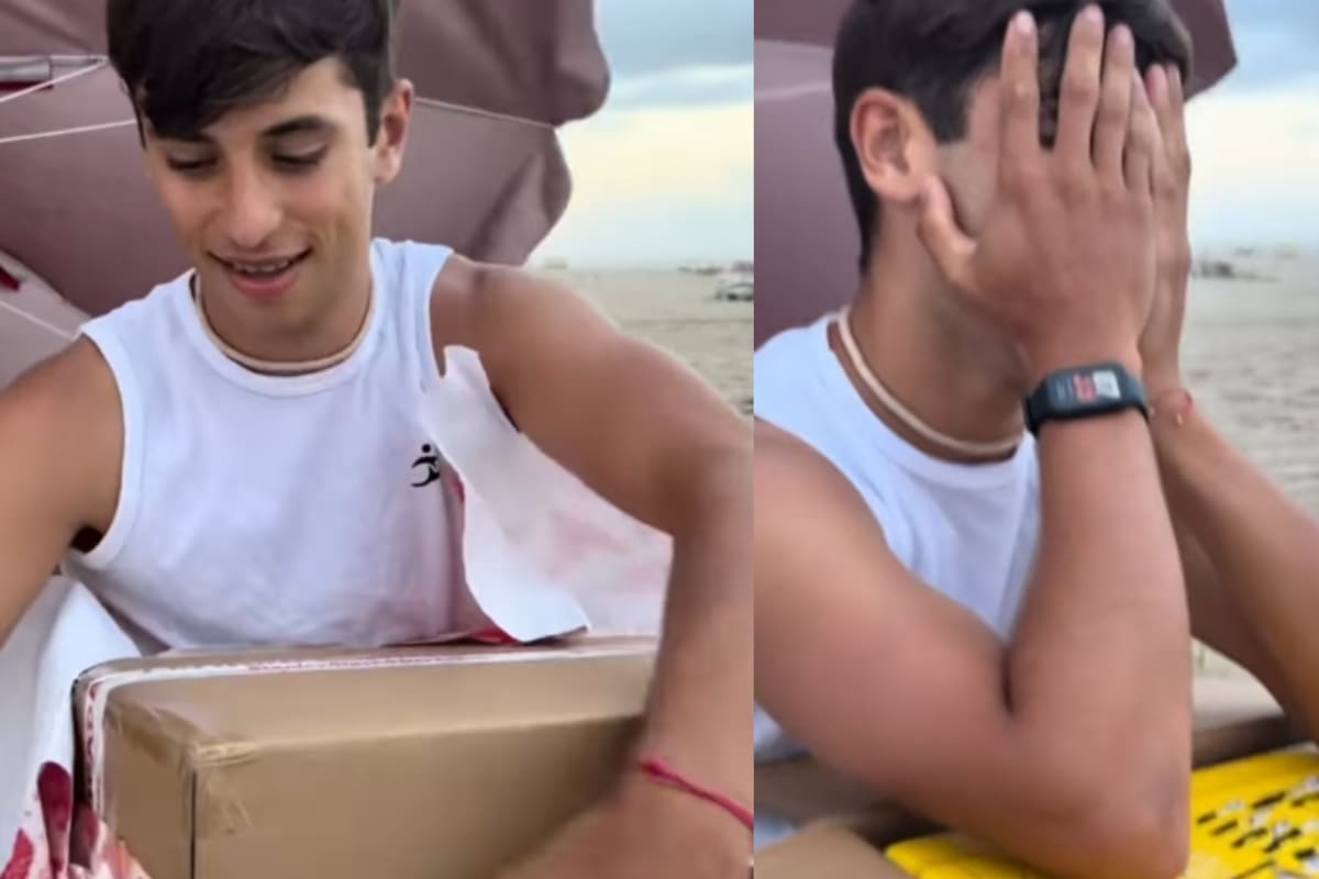 Joven le regala a su novio una caja llena de herramientas y su reacción se vuelve viral