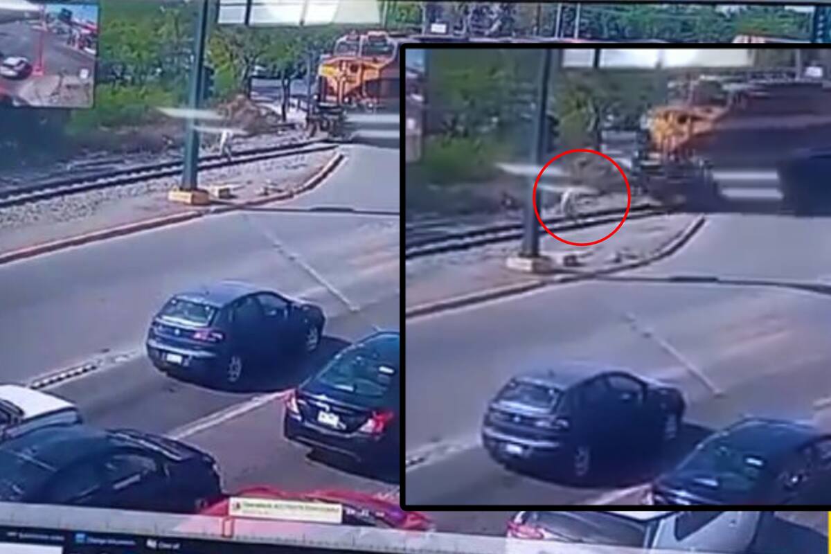 VIDEO: Mujer muere arrollada por tren en Nuevo León; iba viendo su celular con audífonos y no lo escuchó