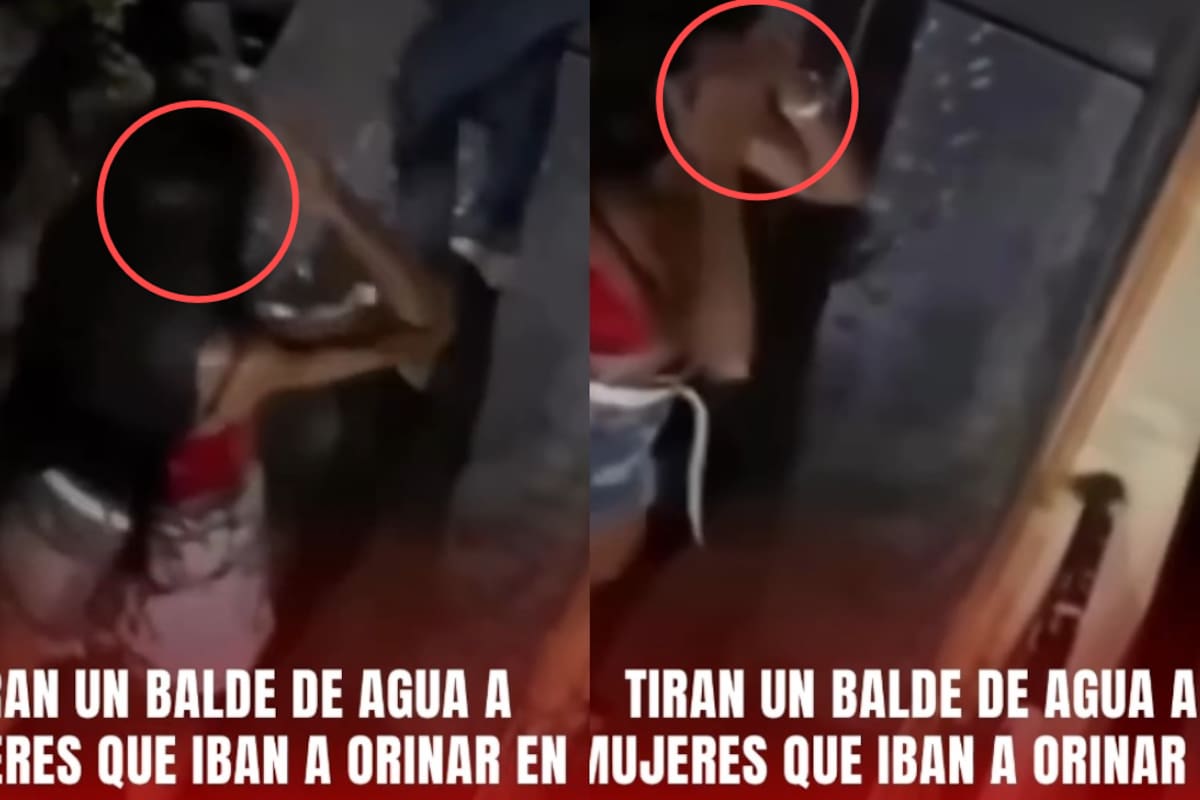 Mujer les arroja un balde de agua a unas jóvenes que intentaban hacer del baño frente a su casa