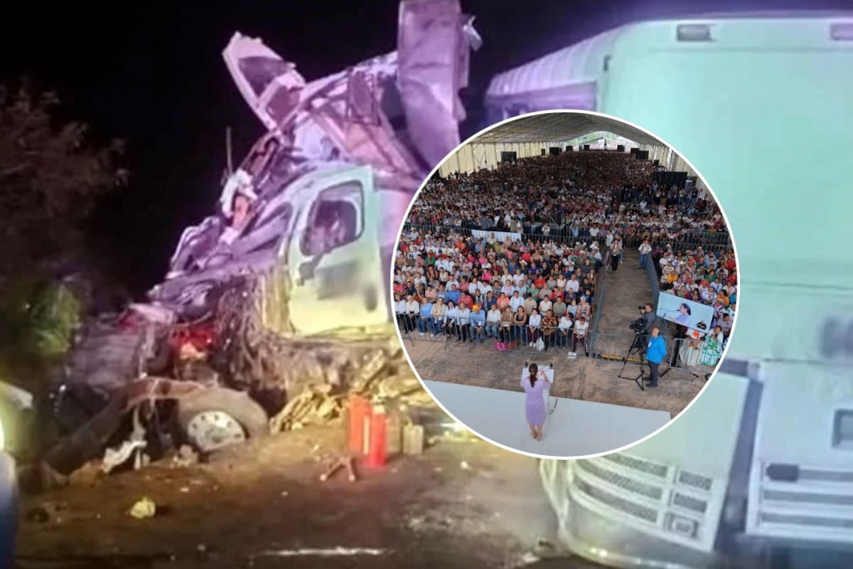 Accidente en Nayarit deja 4 muertos y 20 heridos tras choque de autobús que regresaba de mitin de Claudia Sheinbaum