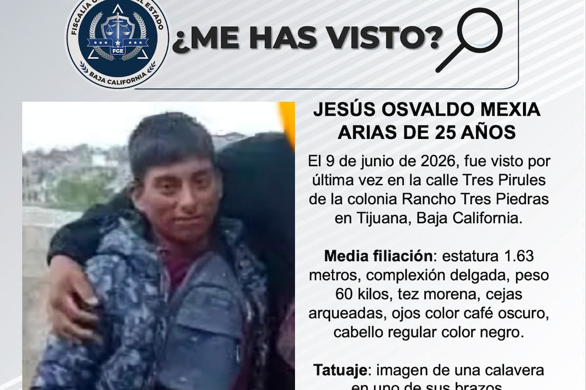 Se busca Jesús Osvaldo Mexia Arias de 25 años de edad