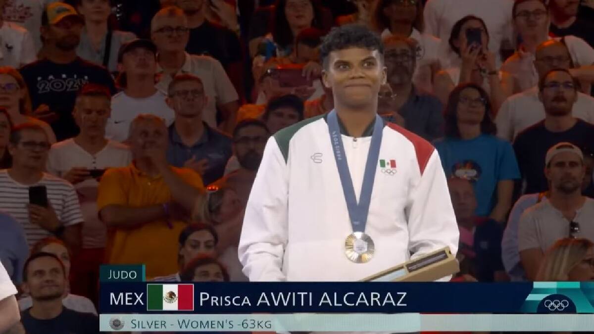 Prisca Awiti se convirtió en la primera mexicana en ganar una medalla en judo en unos Juegos Olímpicos este 2024. / Foto: Claro Sports.