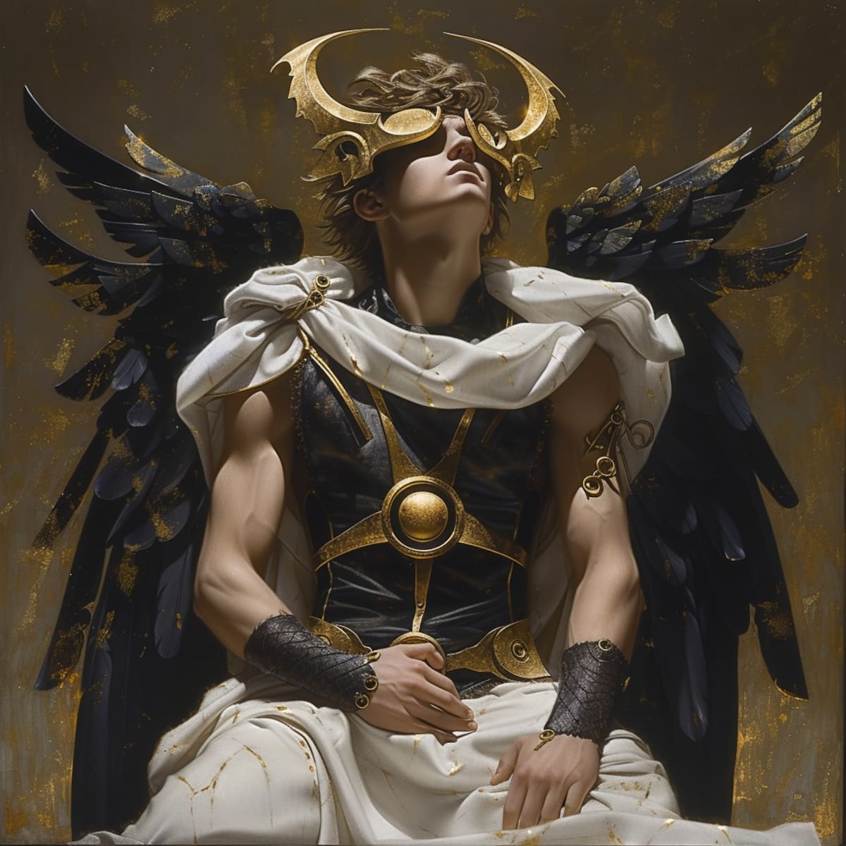 La interpretación cautivadora de Hypnos, el dios del sueño, cobra vida gracias a la visión única de la inteligencia artificial de Midjourney.